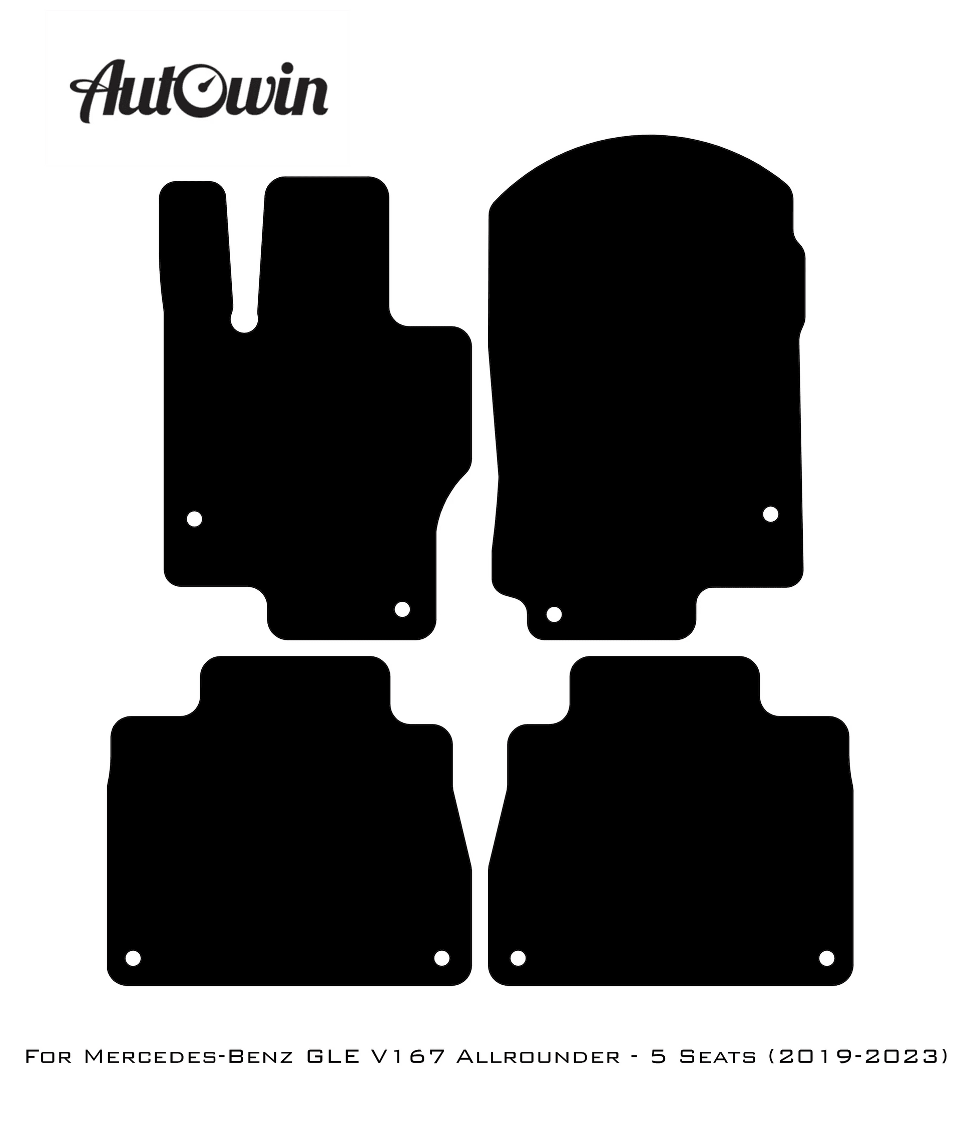 Gray Luxury Floor Mats For Mercedes Benz GLE-Class V167 Allrounder - 5 Seats (2019-2023) | ER56 Design - AutoWin