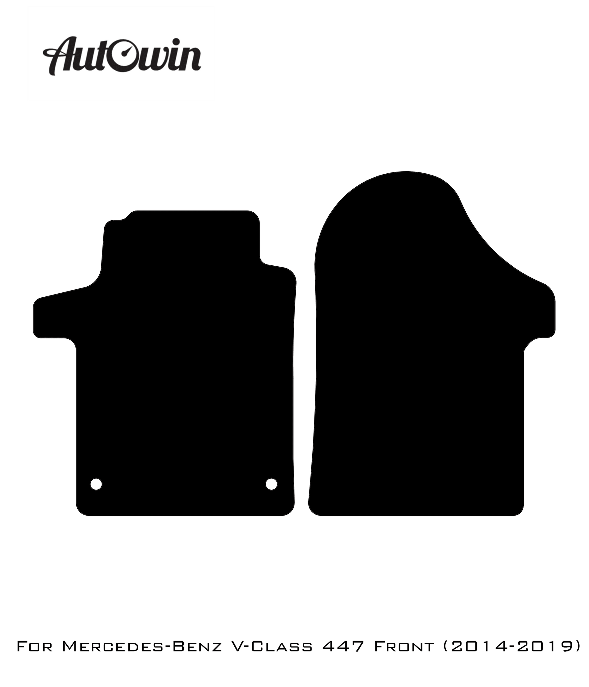 Gray Luxury Floor Mats For Mercedes Benz V-Class 447 Front (2014-2019) | ER56 Design - AutoWin