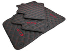 Leather Floor Mats for Porsche Cayenne GTS 2018-2023 Red Sewing - AutoWin