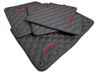 Leather Floor Mats for Porsche Cayenne GTS 2018-2023 Red Sewing - AutoWin