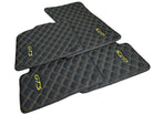 Leather Floor Mats for Porsche Panamera 2017-2023 971 Yellow Sewing - AutoWin