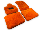 Orange Sheepskin Floor Mats For Rolls Royce Cullinan Rr31 2018-2023 Er56 Design Brand - AutoWin