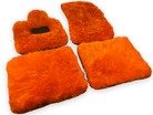 Orange Sheepskin Floor Mats For Rolls Royce Phantom Drophead Coupe 2007–2016 Er56 Design Brand - AutoWin