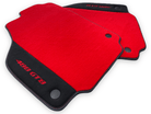 Red Floor Mats For Ferrari 488 GTB 2015-2022 Carpets With Alcantara Leather - AutoWin