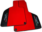 Red Floor Mats for Lamborghini Huracan STO With Black Leather Red Sewing - AutoWin