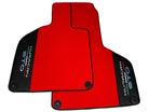Red Floor Mats for Lamborghini Huracan STO With Black Leather Red Sewing - AutoWin
