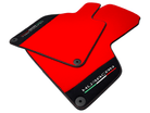 Red Floor Mats for Lamborghini Huracan With Alcantara Leather - AutoWin