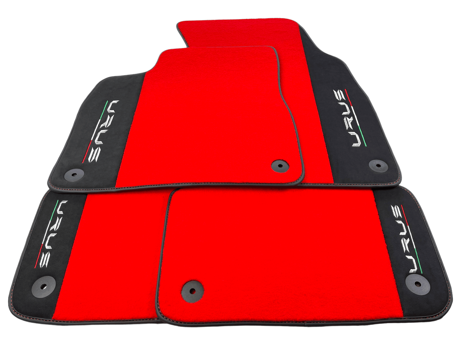 Red Floor Mats For Lamborghini Urus With Alcantara Leather - AutoWin