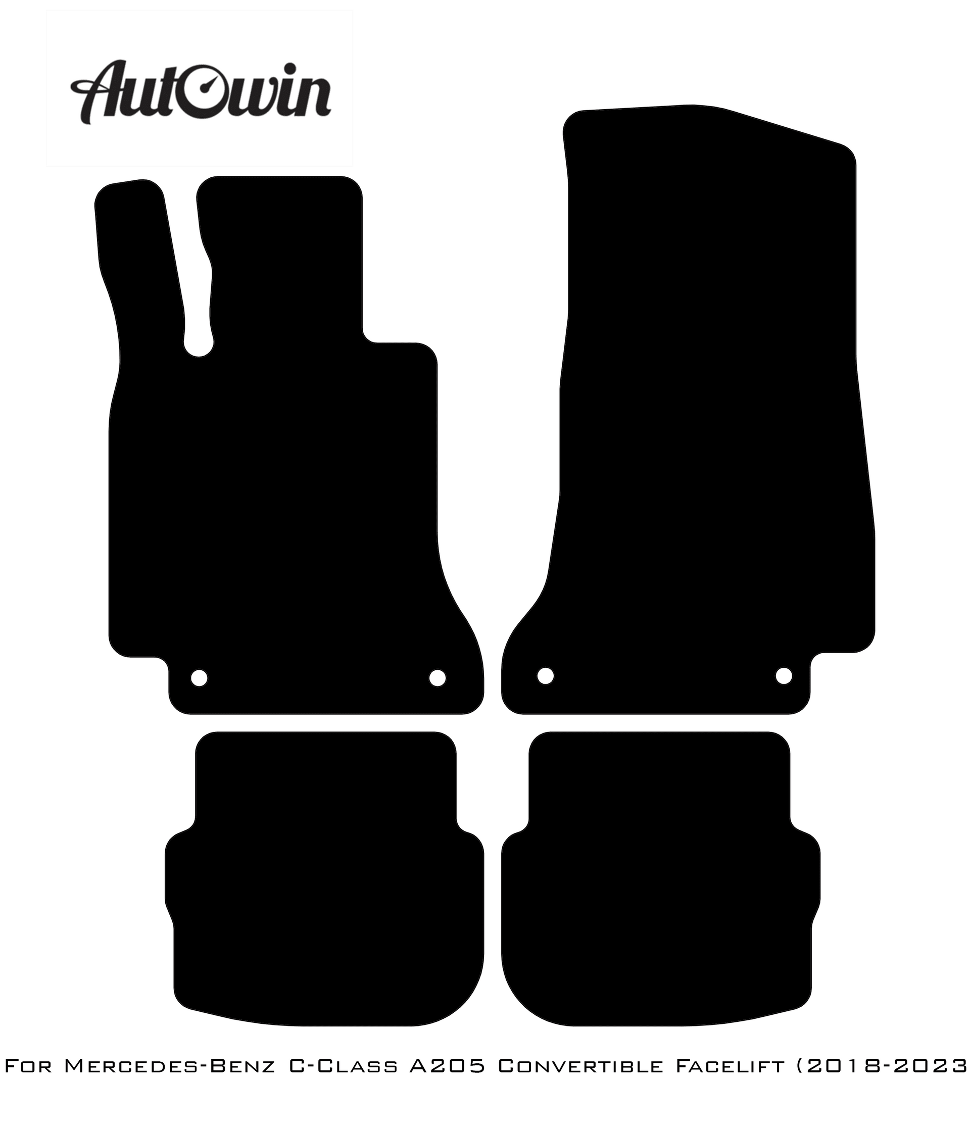 Red Floor Mats For Mercedes Benz C-Class A205 Convertible Facelift (2018-2023) | Limited Edition - AutoWin