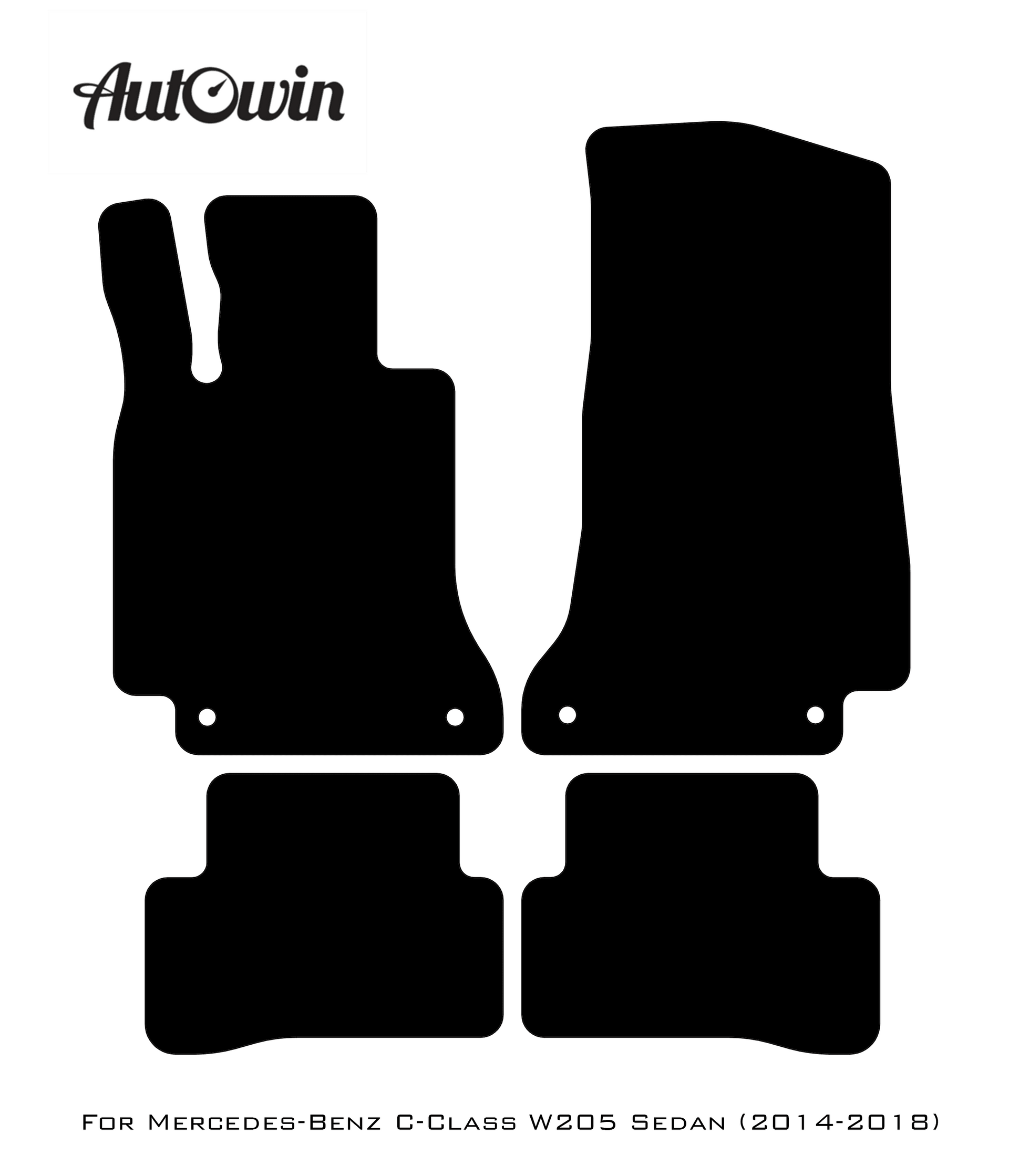 Red Floor Mats For Mercedes Benz C-Class W205 Sedan (2014-2018) | Limited Edition - AutoWin