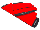 Red Floor Mats For Tesla Model 3 With Alcantara Leather - AutoWin