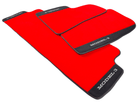 Red Floor Mats For Tesla Model 3 With Alcantara Leather - AutoWin