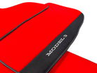 Red Floor Mats For Tesla Model 3 With Alcantara Leather - AutoWin