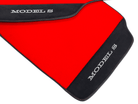 Red Floor Mats For Tesla Model S With Alcantara Leather - AutoWin