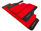 Red Floor Mats For Tesla Model Y With Alcantara Leather - AutoWin