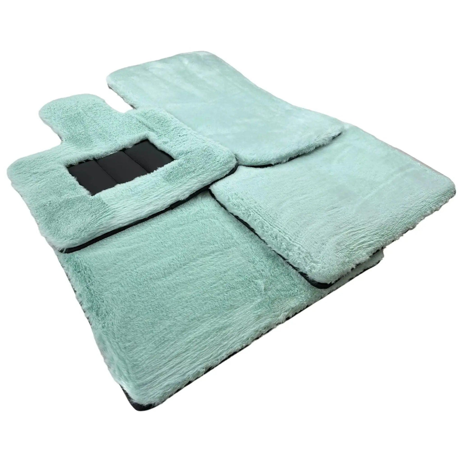 Tiffany Blue Sheepskin Floor Mats For Bentley Flying Spur (2013-2019) Er56 Design Brand - AutoWin